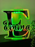 Personalised Name Initial Mirror- Light Decor