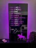 Personalised Affirmations Mirror – Perfect Gift for Horse Riders