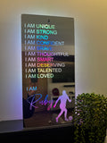 Personalised Affirmations Mirror – Perfect Gift for Football Players