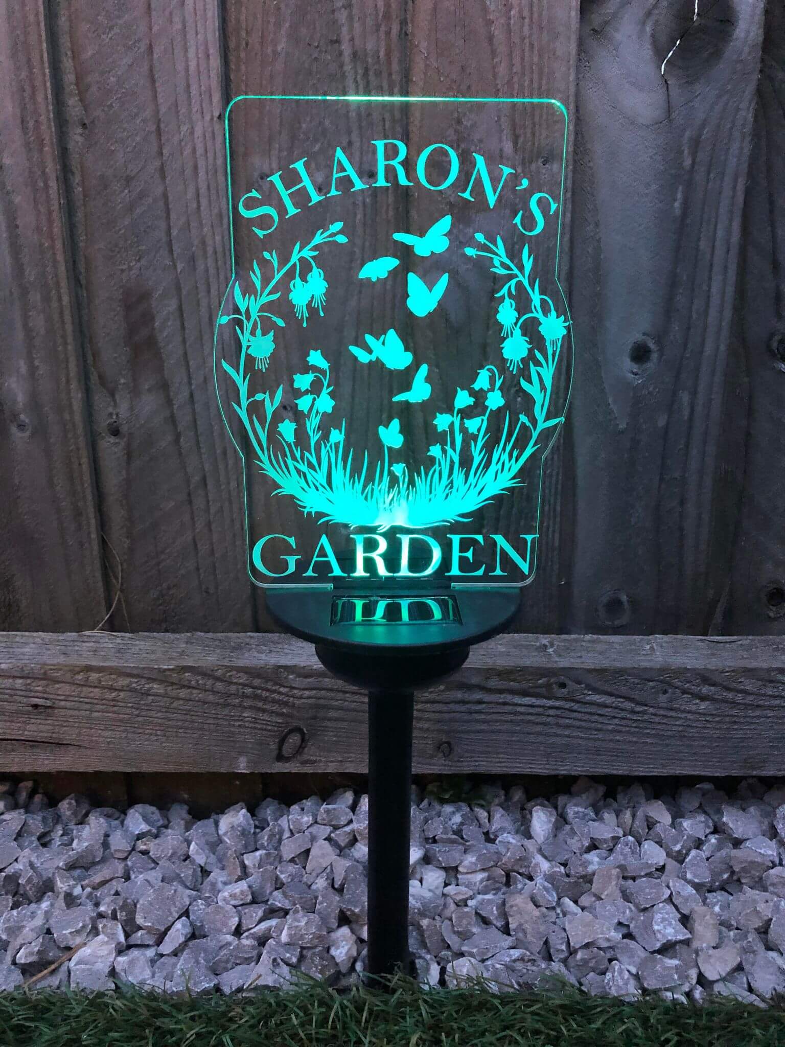 Personalized hot Family Name Light / Hand Painted Glass Light / Personalized Solar Glass Light / Solar Garden Light / Firefly Beach Studio