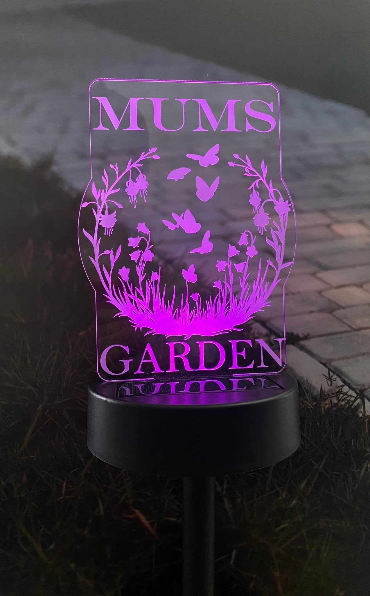 Personalized hot Family Name Light / Hand Painted Glass Light / Personalized Solar Glass Light / Solar Garden Light / Firefly Beach Studio